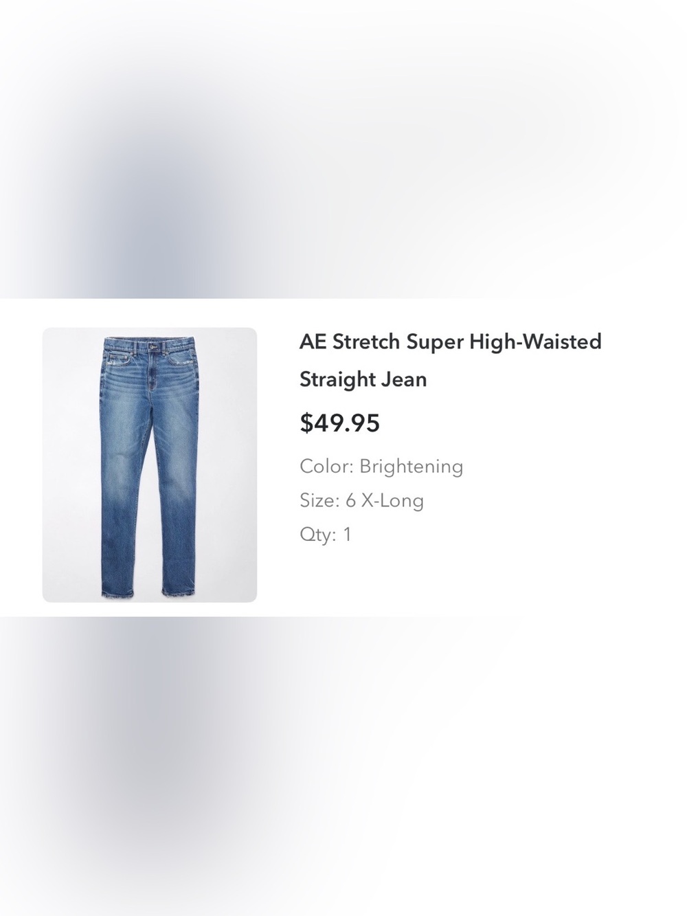 American Eagle Outfitters Super High-Waisted Straight Jeans - Blue Size 6 X-Long